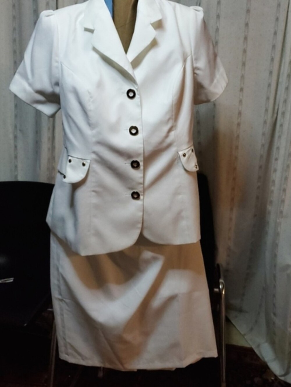Roaman's White Two-Piece Suit Set